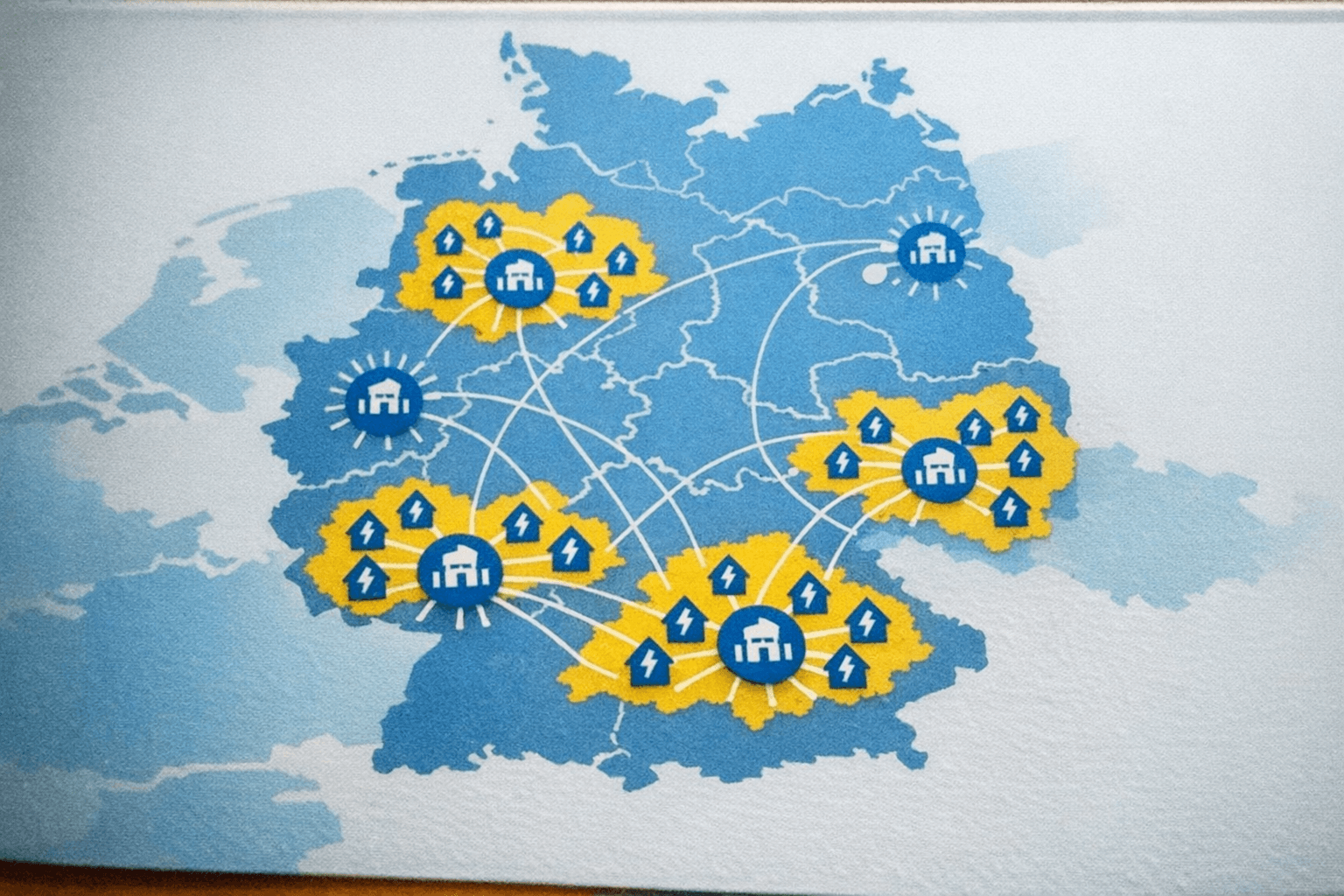 Deutschlandkarte mit regionalen Einsatzgebieten des Elektro Notdienstes